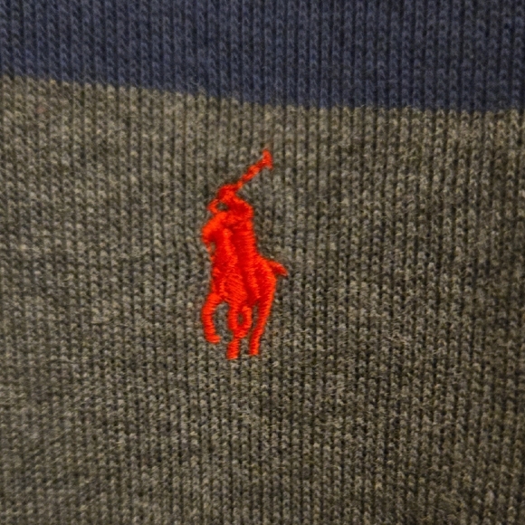 Polo Ralph Lauren Gray and Navy 1/4-Zip-Up Shirt - XL (18-20) - Picture 7 of 13